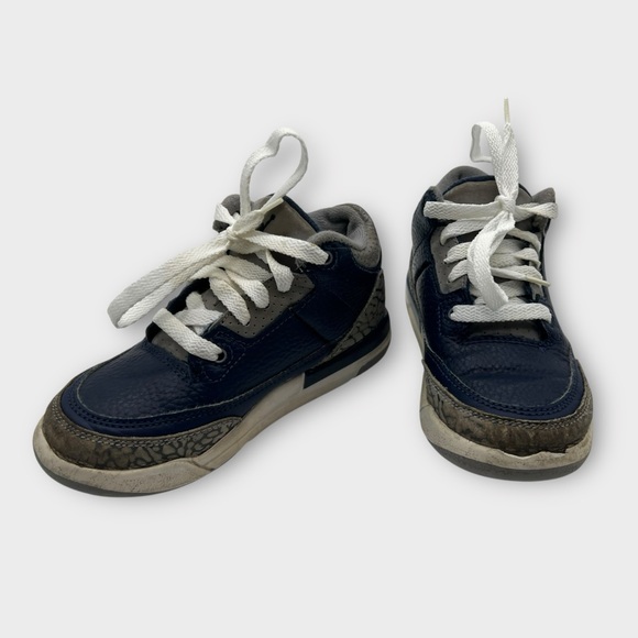 nike AIR JORDAN 3 III Retro PS Georgetown 429487-401 Navy Grey White Kids SZ 11 - Picture 5 of 6